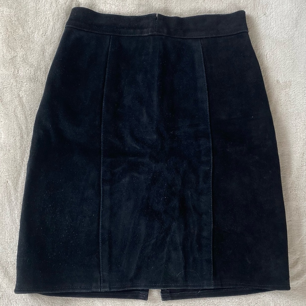 Leather suede skirt